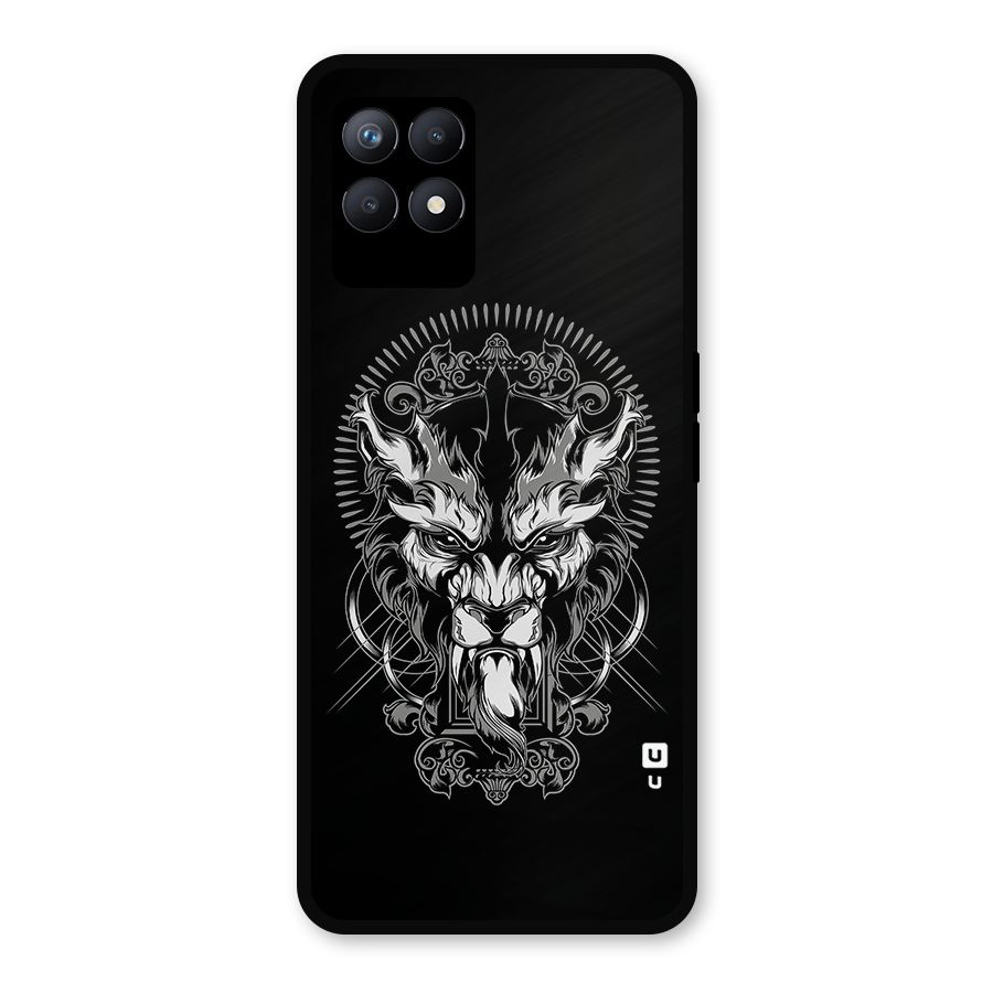 Pencil Art Lion Illustration Metal Back Case for Realme Narzo 50