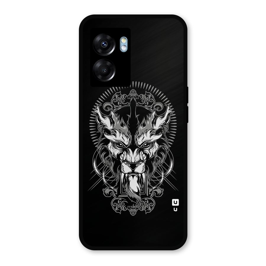 Pencil Art Lion Illustration Metal Back Case for Realme Narzo 50 5G