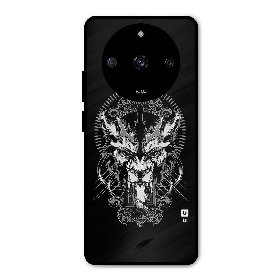 Pencil Art Lion Illustration Metal Back Case for Realme Narzo 60 5G