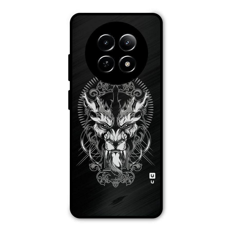 Pencil Art Lion Illustration Metal Back Case for Realme Narzo 70x 5G