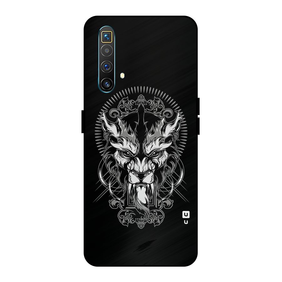 Pencil Art Lion Illustration Metal Back Case for Realme X3 SuperZoom