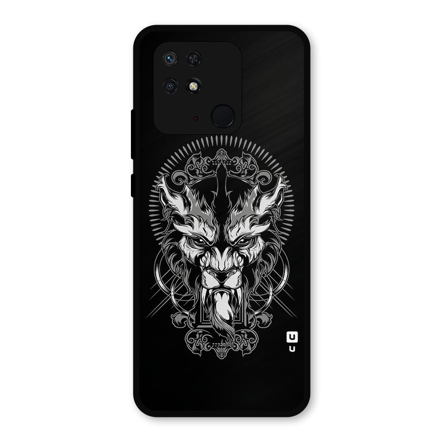 Pencil Art Lion Illustration Metal Back Case for Redmi 10