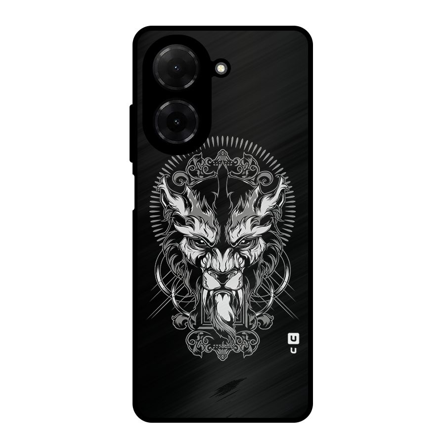 Pencil Art Lion Illustration Metal Back Case for Redmi A5 4G