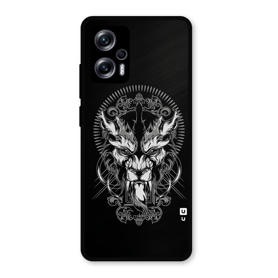Pencil Art Lion Illustration Metal Back Case for Redmi K50i