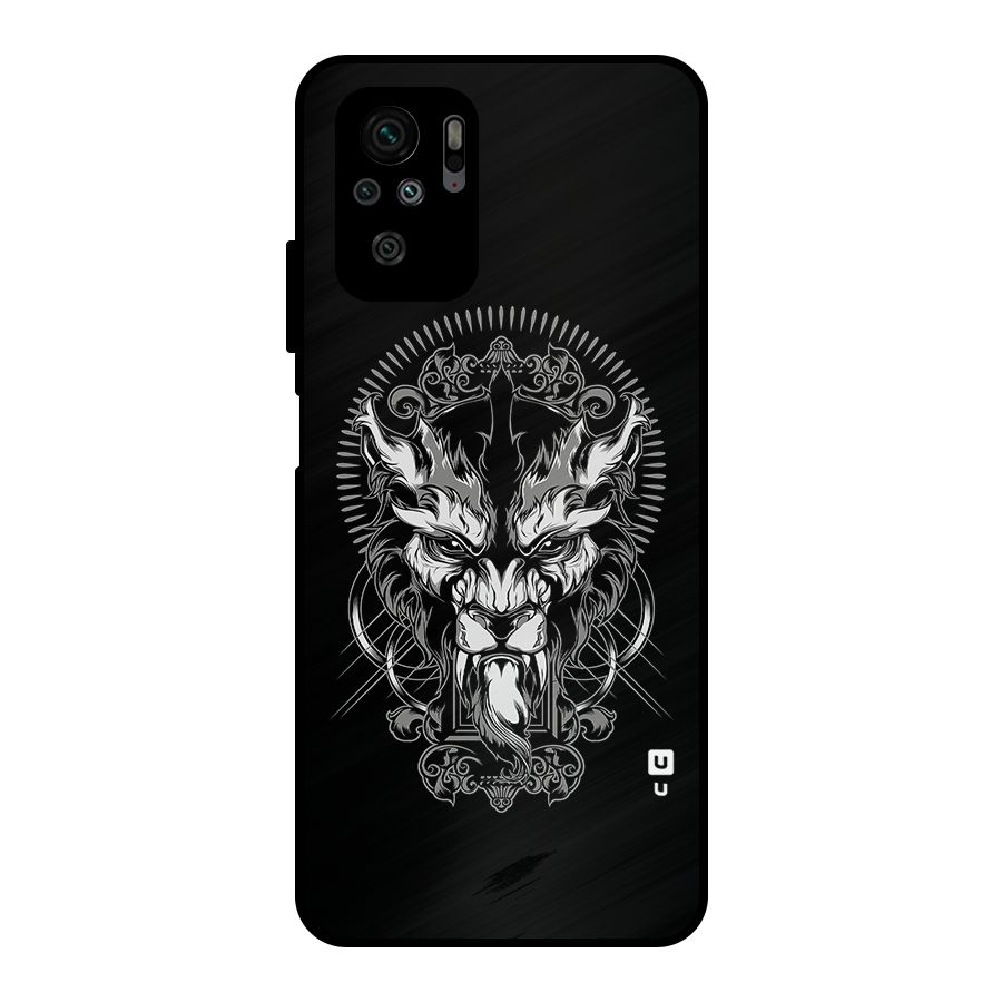 Pencil Art Lion Illustration Metal Back Case for Redmi Note 10S