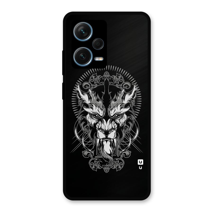 Pencil Art Lion Illustration Metal Back Case for Redmi Note 12 Pro Plus 5G