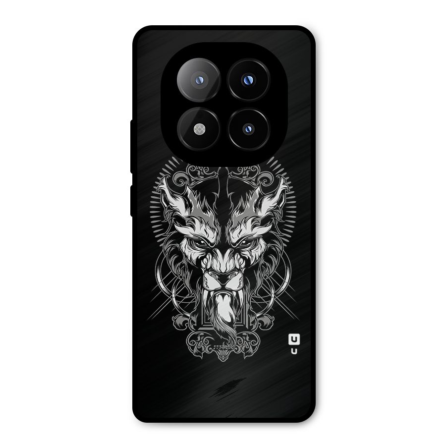 Pencil Art Lion Illustration Metal Back Case for Redmi Note 14 Pro Plus 5G