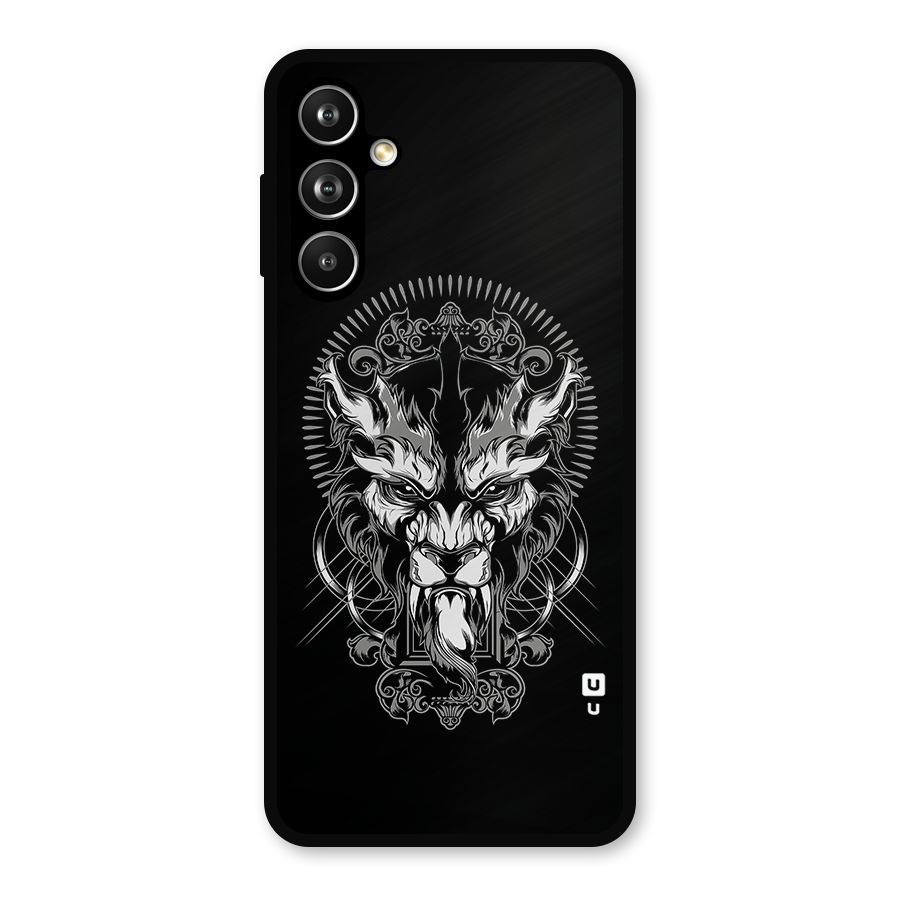 Pencil Art Lion Illustration Metal Back Case for Samsung Galaxy M54