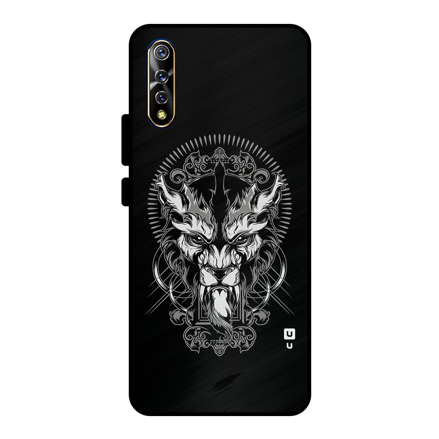 Pencil Art Lion Illustration Metal Back Case for Vivo S1