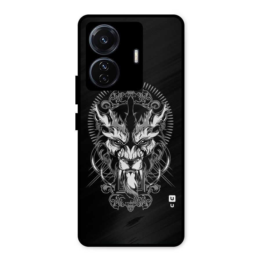 Pencil Art Lion Illustration Metal Back Case for Vivo T1 Pro