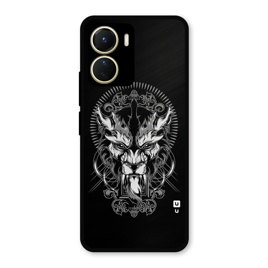 Pencil Art Lion Illustration Metal Back Case for Vivo T2x
