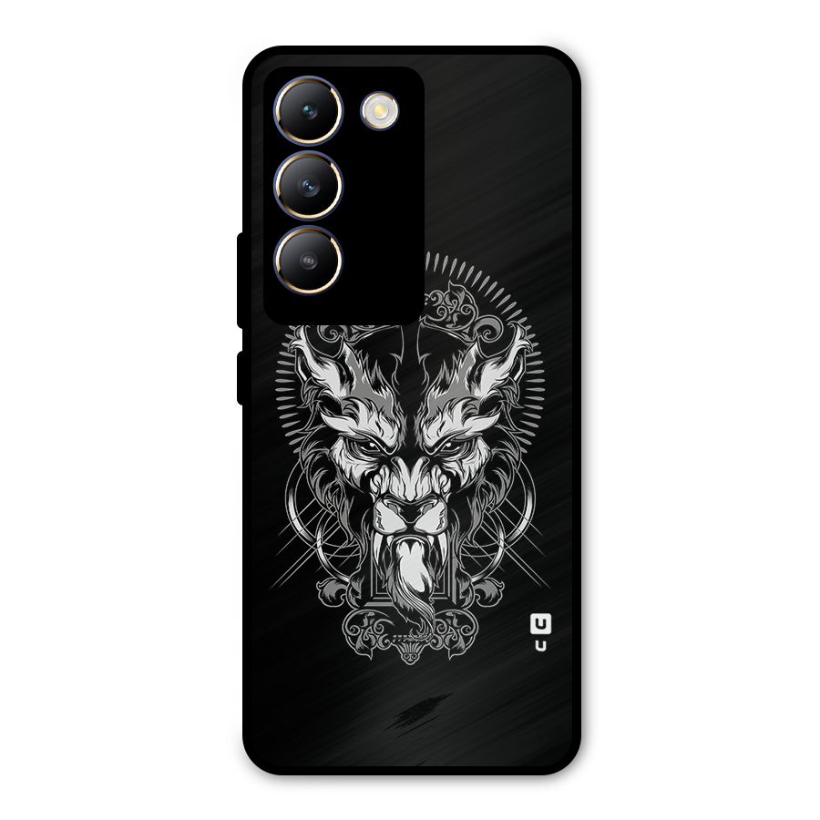 Pencil Art Lion Illustration Metal Back Case for Vivo T3 5G