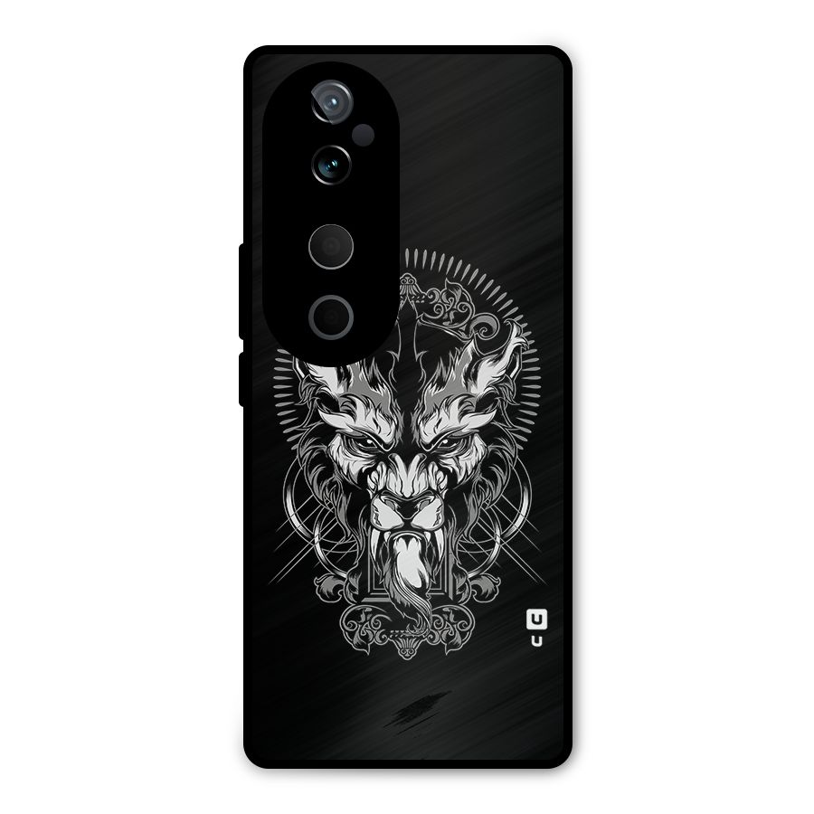 Pencil Art Lion Illustration Metal Back Case for Vivo T3 Ultra