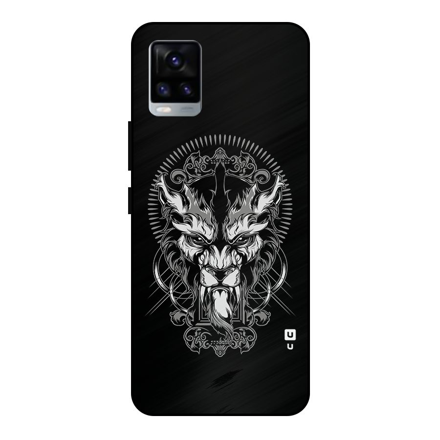 Pencil Art Lion Illustration Metal Back Case for Vivo V20 2021