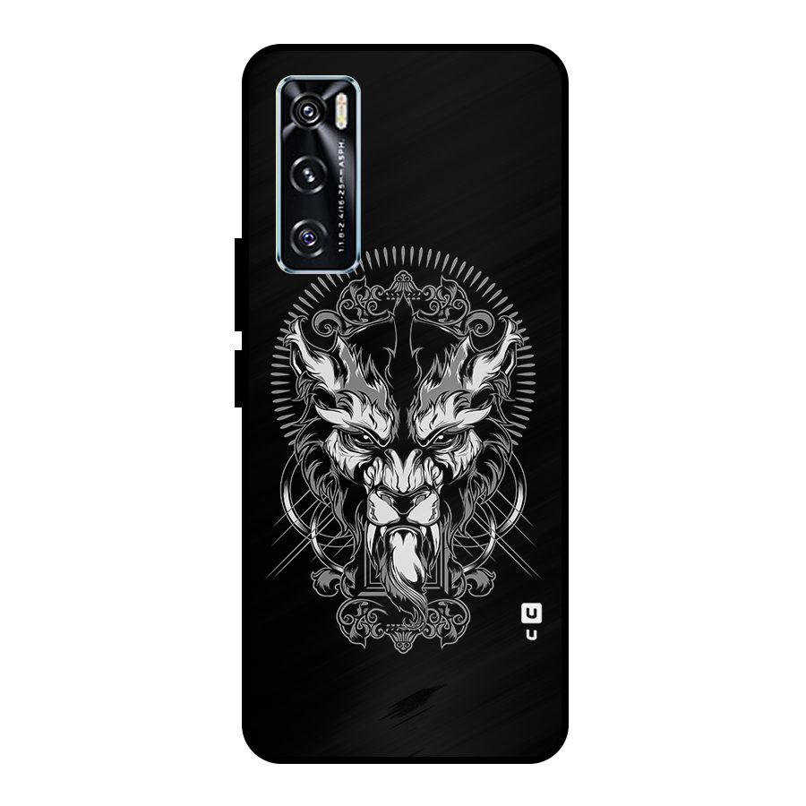 Pencil Art Lion Illustration Metal Back Case for Vivo V20 SE