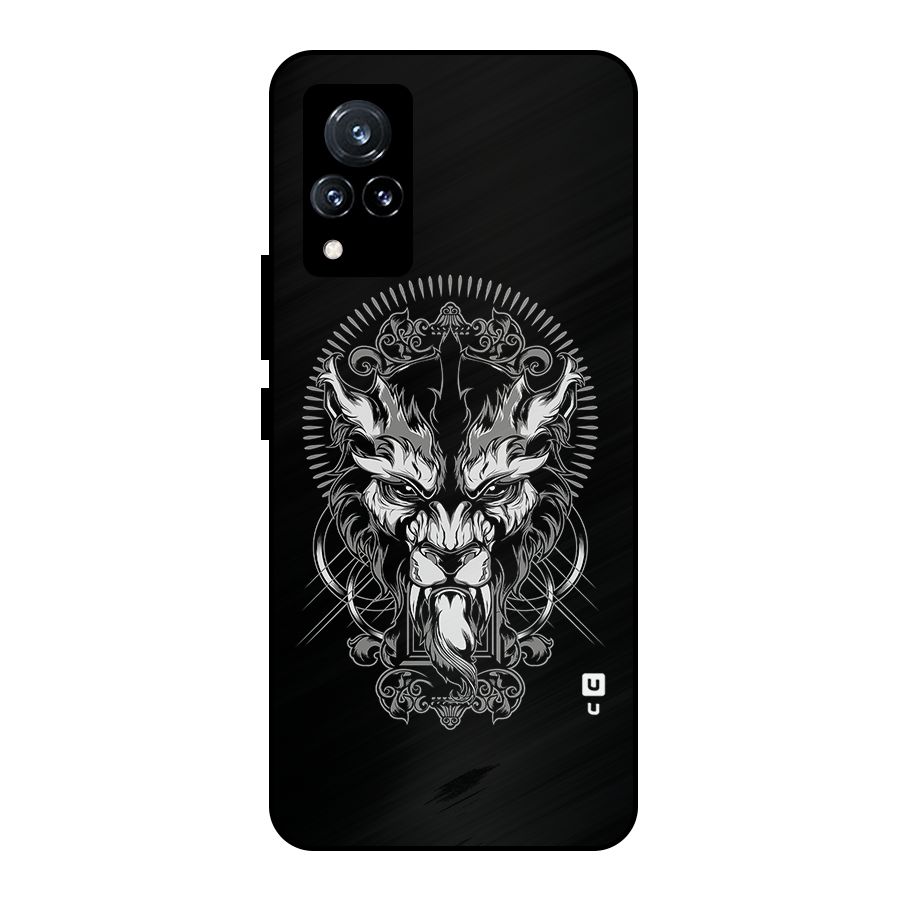Pencil Art Lion Illustration Metal Back Case for Vivo V21 5G