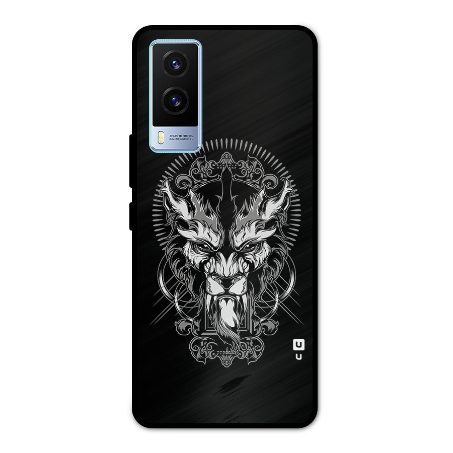 Pencil Art Lion Illustration Metal Back Case for Vivo V21e 5G