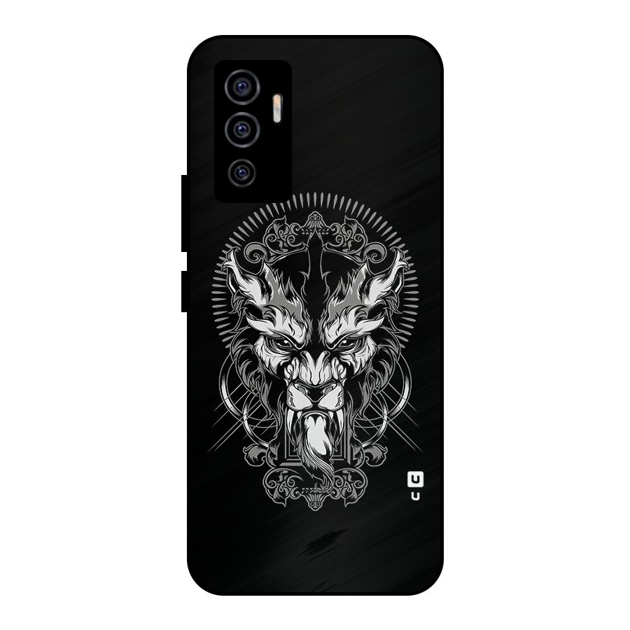 Pencil Art Lion Illustration Metal Back Case for Vivo V23e