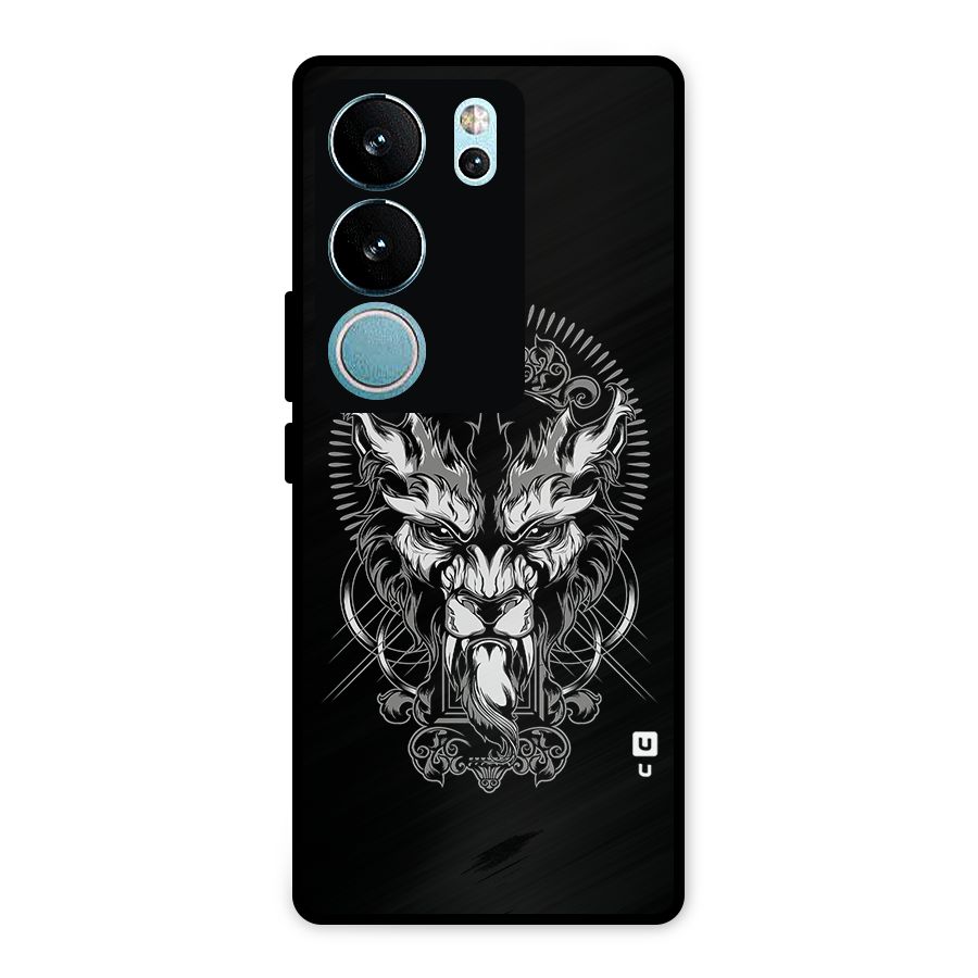 Pencil Art Lion Illustration Metal Back Case for Vivo V29