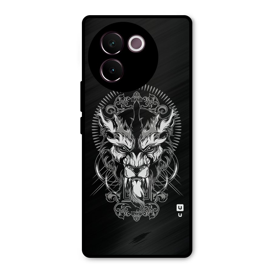 Pencil Art Lion Illustration Metal Back Case for Vivo V30e
