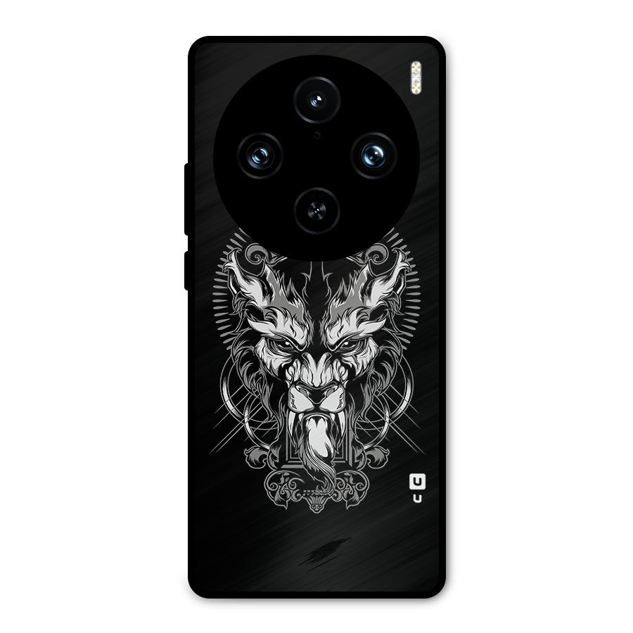 Pencil Art Lion Illustration Metal Back Case for Vivo X100 Pro
