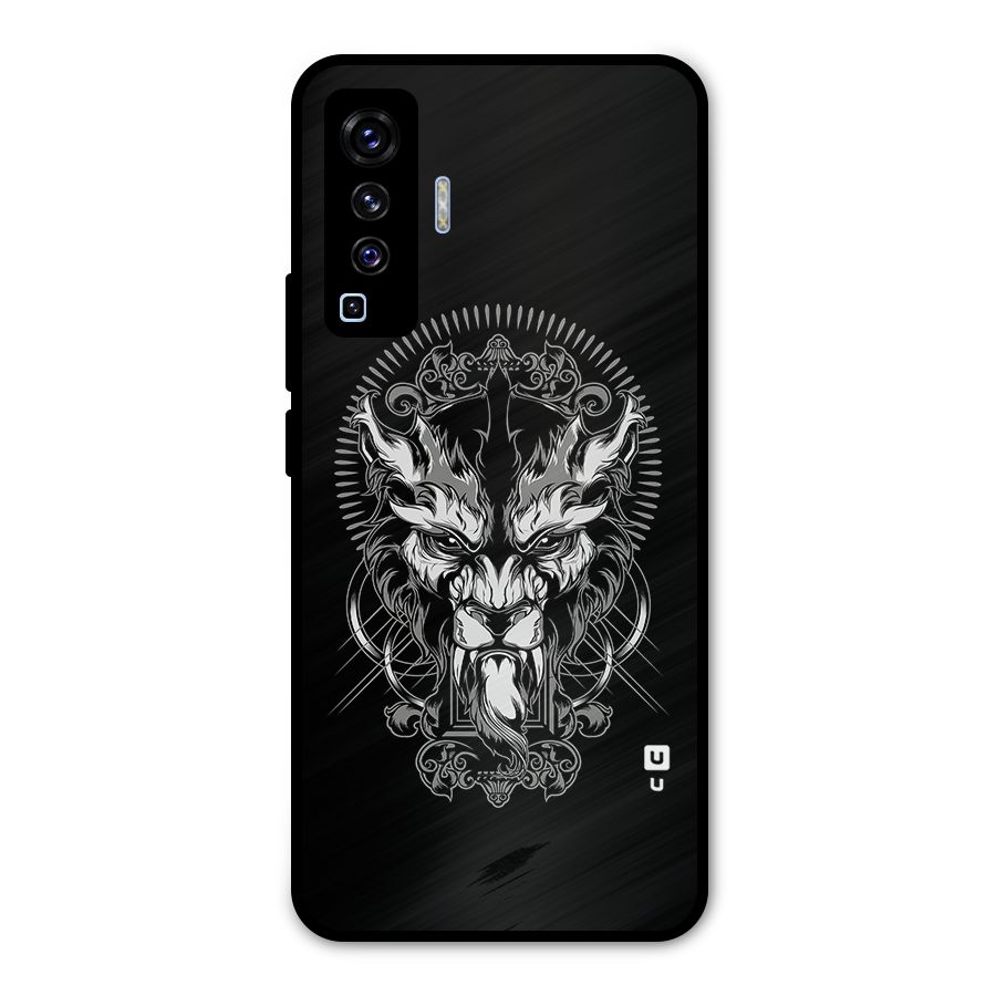 Pencil Art Lion Illustration Metal Back Case for Vivo X50