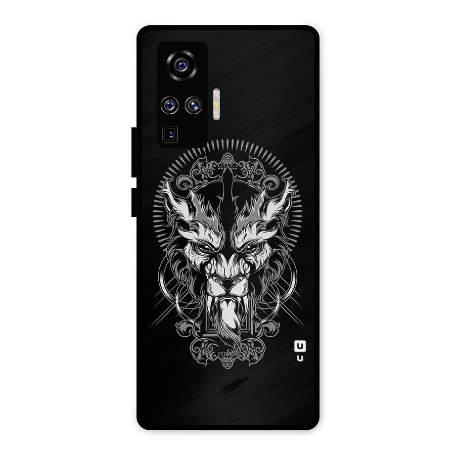Pencil Art Lion Illustration Metal Back Case for Vivo X50 Pro