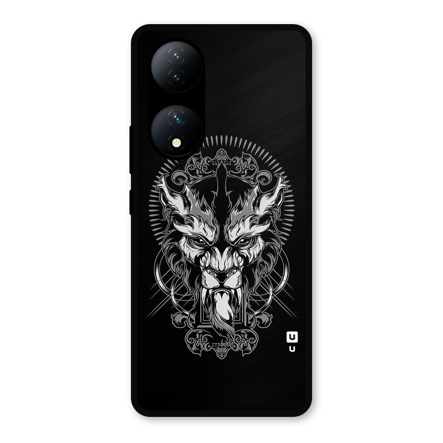 Pencil Art Lion Illustration Metal Back Case for Vivo Y100a