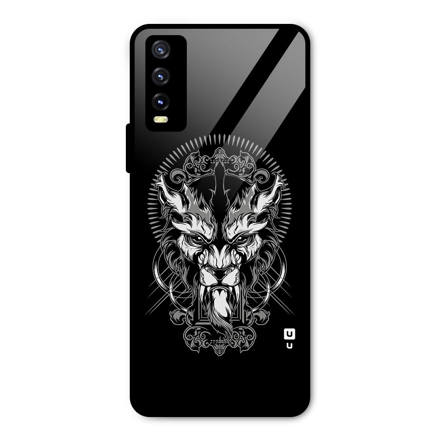 Pencil Art Lion Illustration Metal Back Case for Vivo Y20 2021