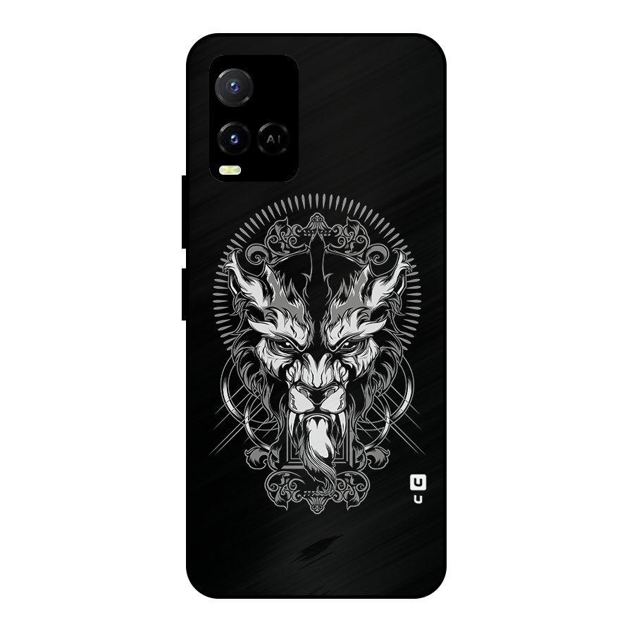 Pencil Art Lion Illustration Metal Back Case for Vivo Y21