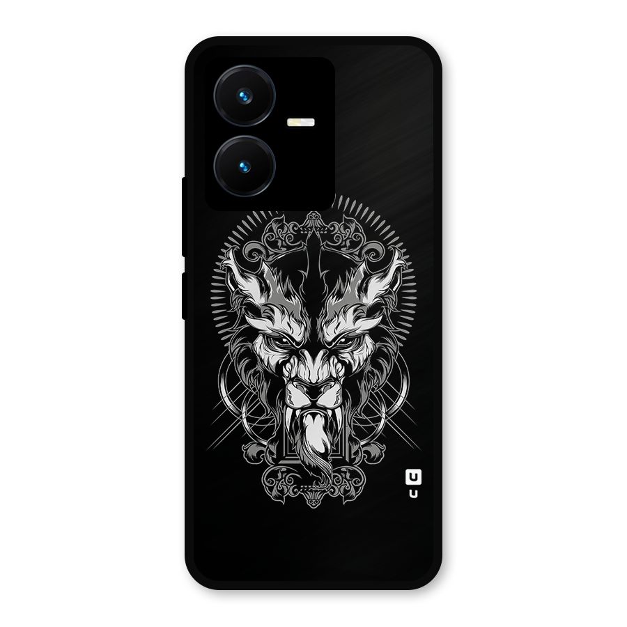 Pencil Art Lion Illustration Metal Back Case for Vivo Y22