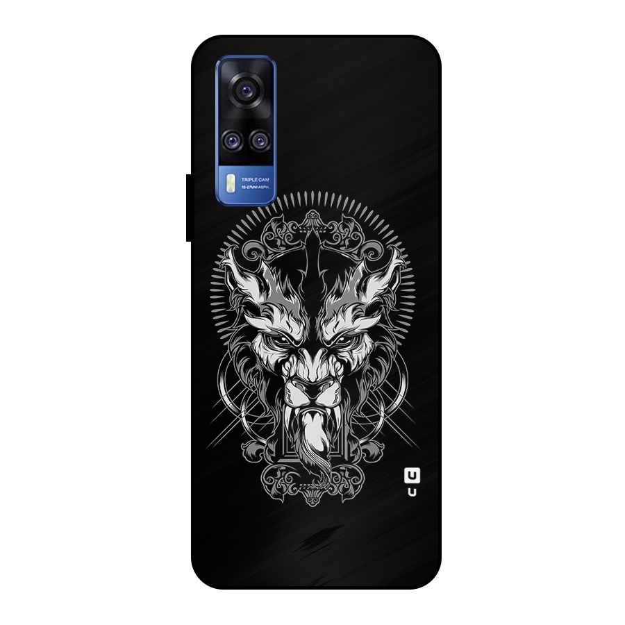 Pencil Art Lion Illustration Metal Back Case for Vivo Y51