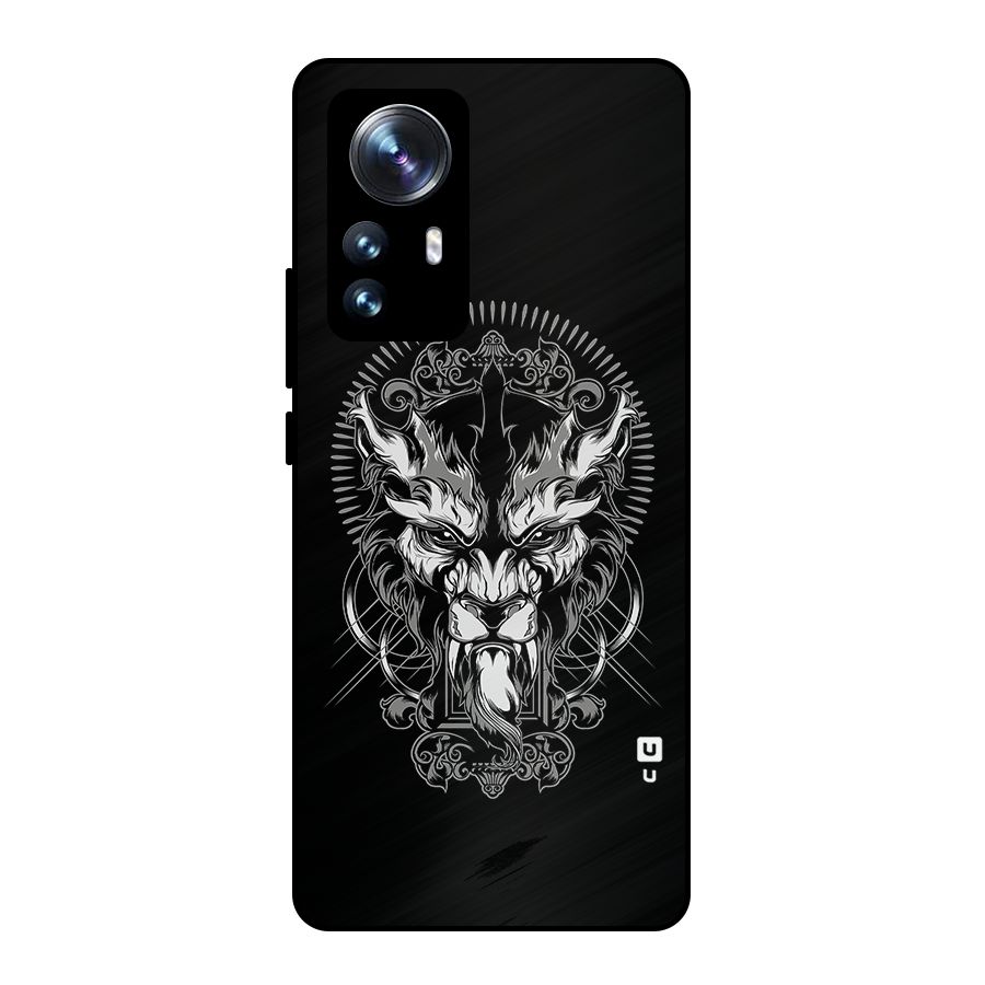 Pencil Art Lion Illustration Metal Back Case for Xiaomi 12 Pro