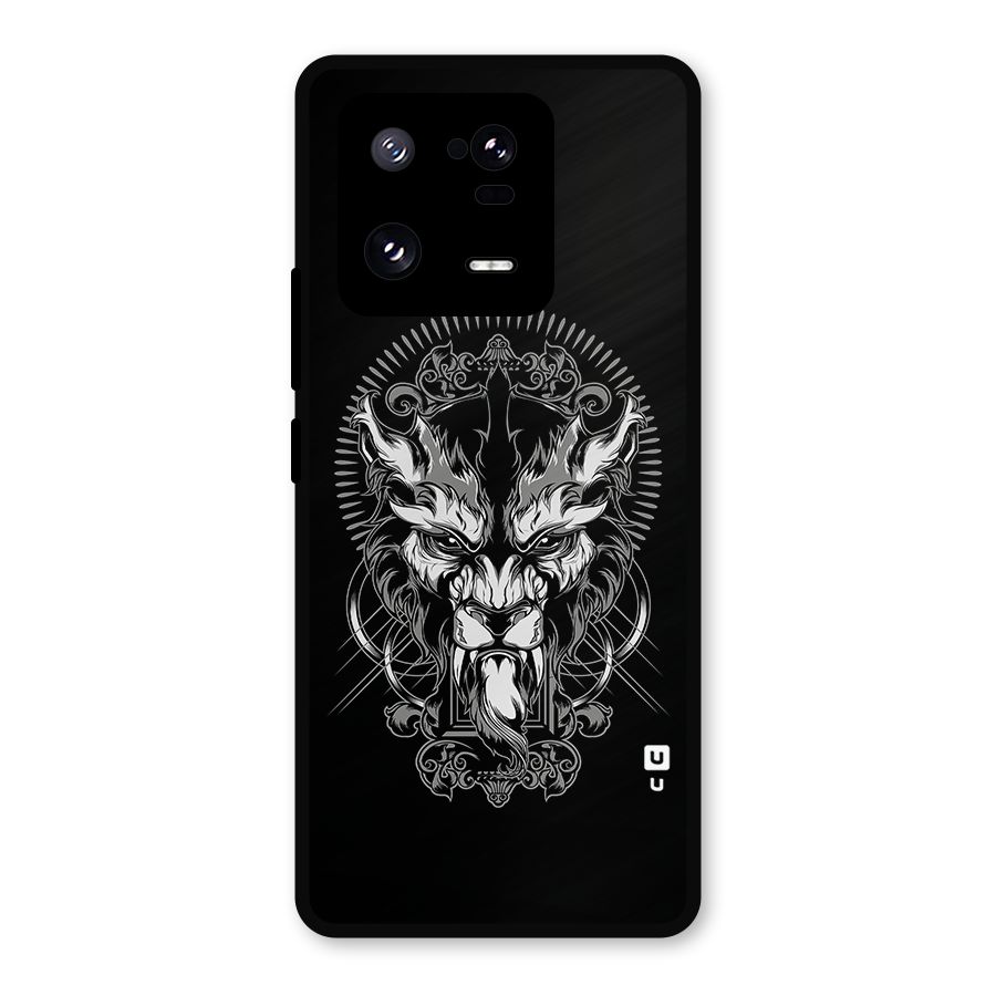 Pencil Art Lion Illustration Metal Back Case for Xiaomi 13 Pro