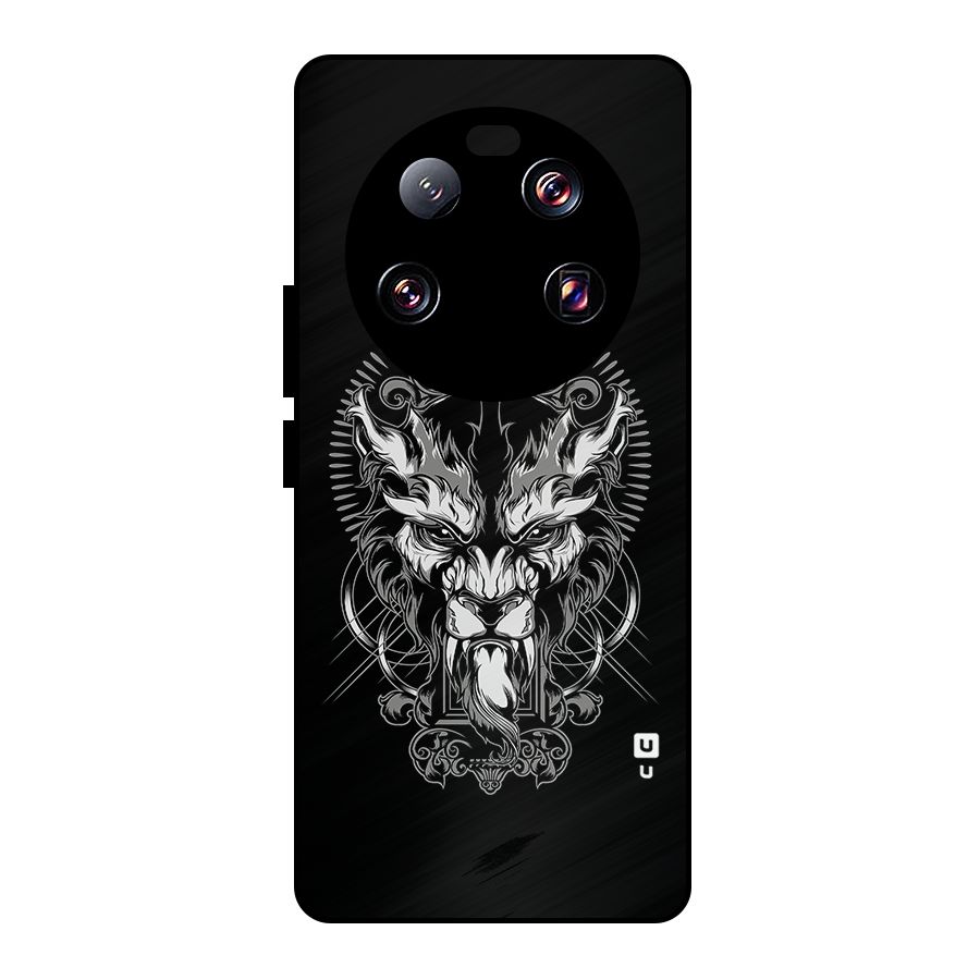 Pencil Art Lion Illustration Metal Back Case for Xiaomi 13 Ultra