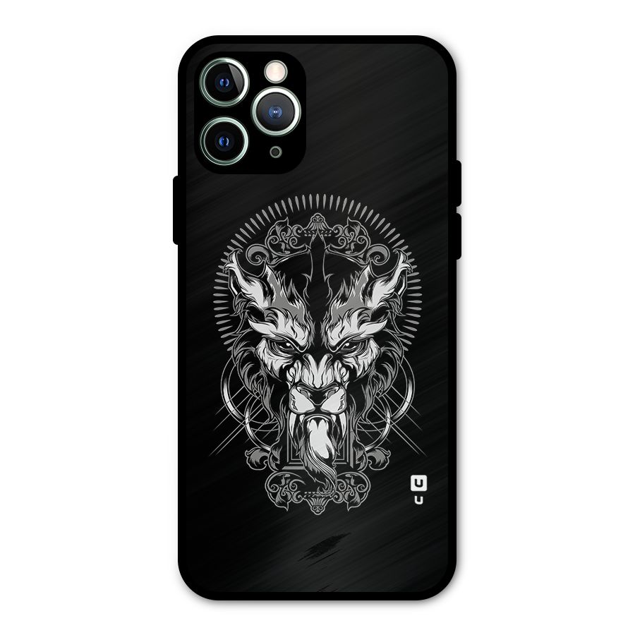 Pencil Art Lion Illustration Metal Back Case for iPhone 11 Pro Max
