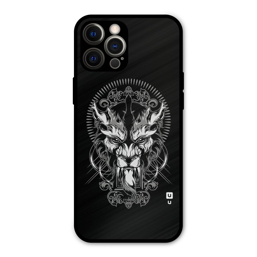 Pencil Art Lion Illustration Metal Back Case for iPhone 12 Pro Max