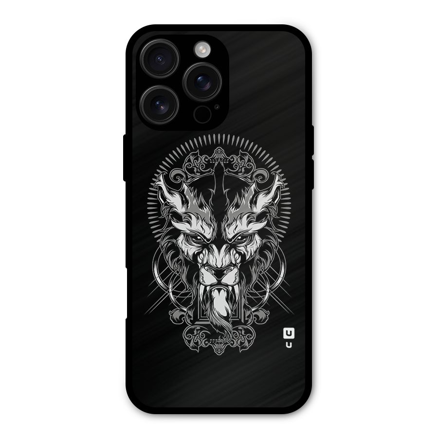 Pencil Art Lion Illustration Metal Back Case for iPhone 16 Pro Max