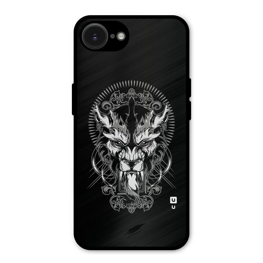Pencil Art Lion Illustration Metal Back Case for iPhone 16e
