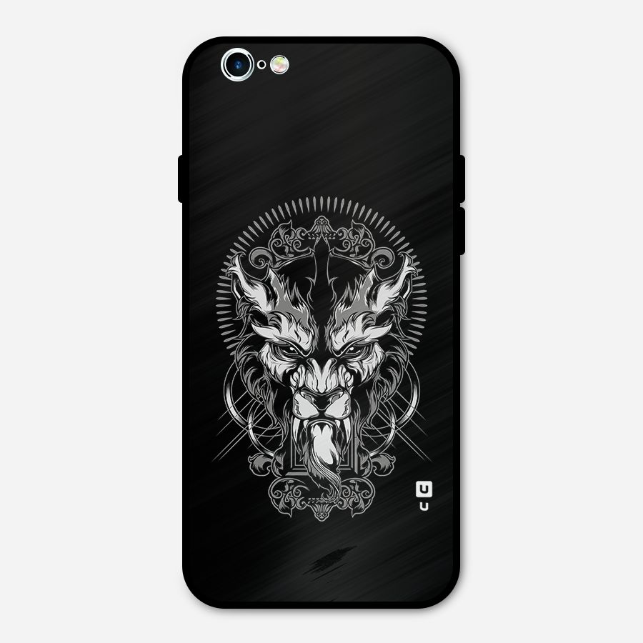 Pencil Art Lion Illustration Metal Back Case for iPhone 6 6s