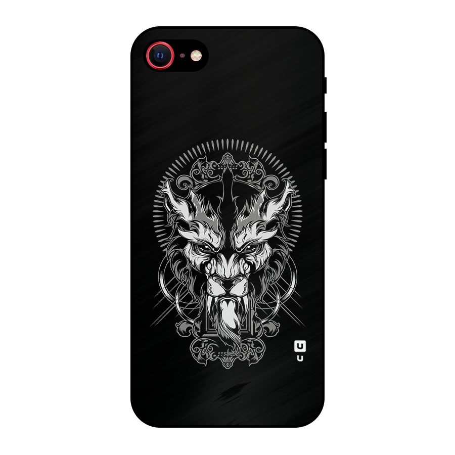 Pencil Art Lion Illustration Metal Back Case for iPhone 7