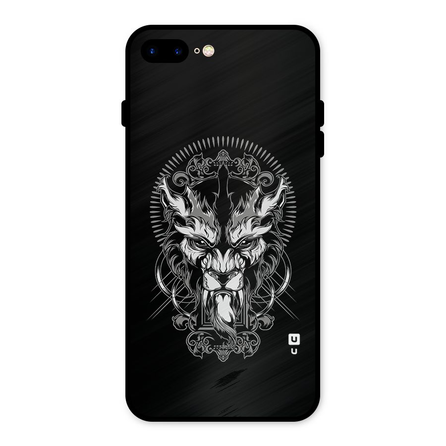 Pencil Art Lion Illustration Metal Back Case for iPhone 8 Plus