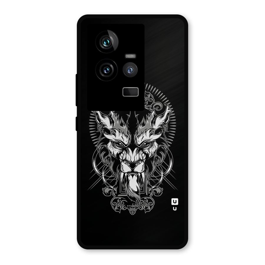 Pencil Art Lion Illustration Metal Back Case for iQOO 11 5G