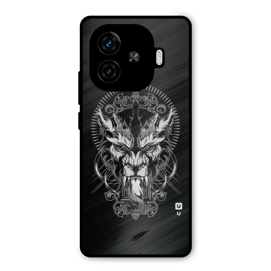Pencil Art Lion Illustration Metal Back Case for iQOO Neo 10R