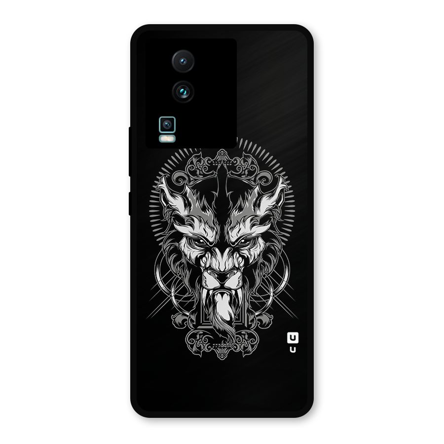 Pencil Art Lion Illustration Metal Back Case for iQOO Neo 7