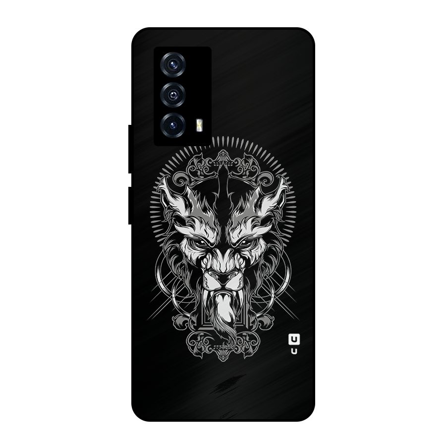 Pencil Art Lion Illustration Metal Back Case for iQOO Z5