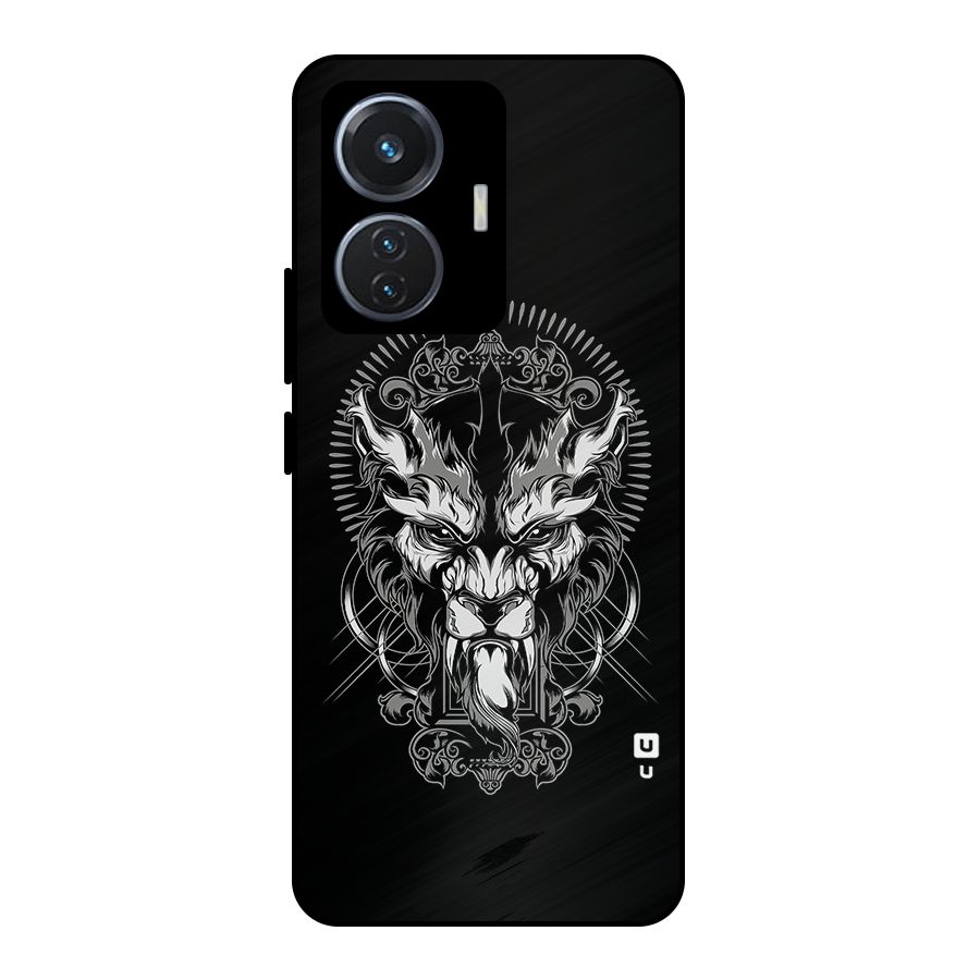 Pencil Art Lion Illustration Metal Back Case for iQOO Z6 44W