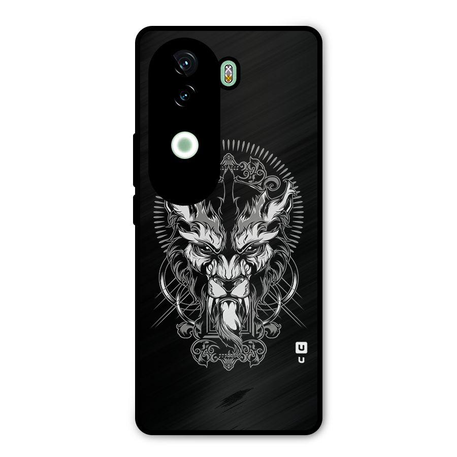 Pencil Art Lion Illustration Metal Back Case for iQOO Z9s