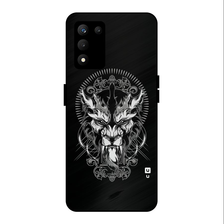 Pencil Art Lion Illustration Metal Back Case for realme 9 5G SE