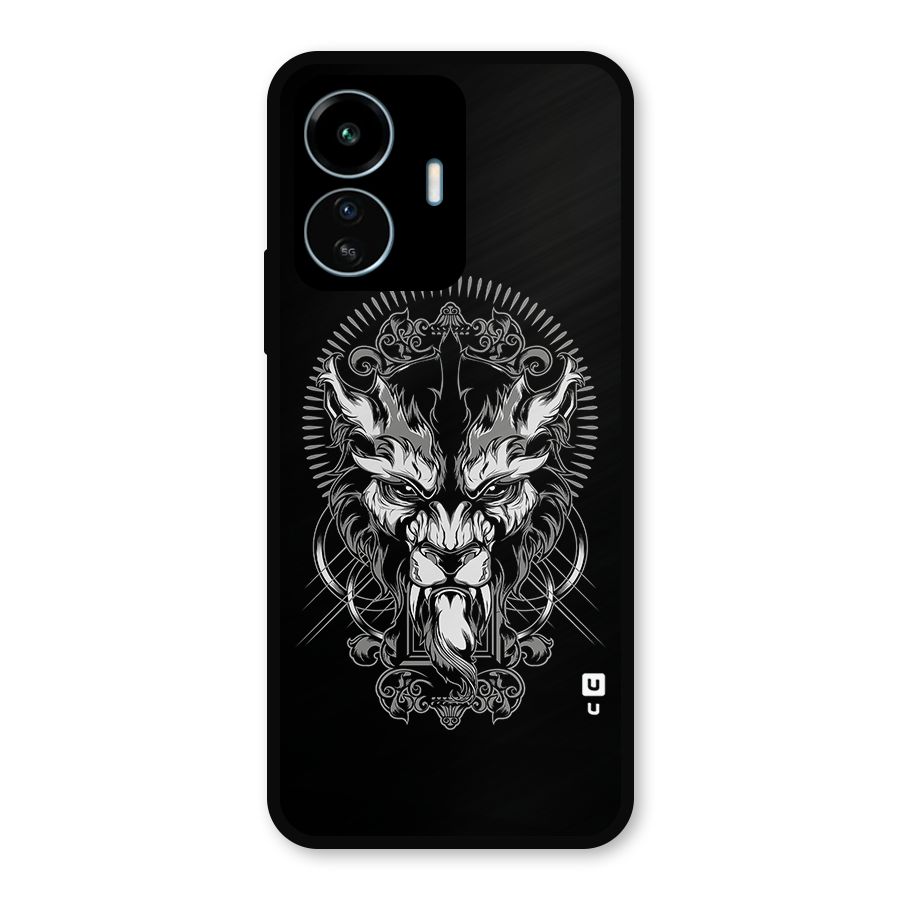 Pencil Art Lion Illustration Metal Back Case for vivo iQOO Z6 Lite 5G
